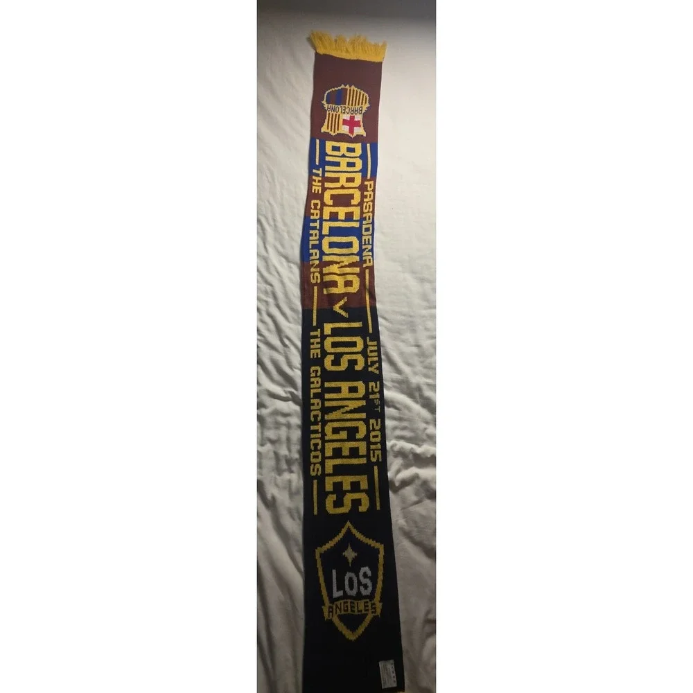 NWT FC Barcelona Los Angeles LA Galaxy Tour 2015 Soccer Pasadena Futbol Scarf